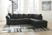 Darcy - Black - 3 Pc. - Left Arm Facing Sofa 2 Pc Sectional, Ottoman