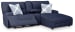 Acklen Place - Navy - 3-Piece Power Reclining Sectional Sofa With Raf Chaise