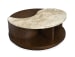 McPherson - Round Cocktail Table With 2 End Tables And Demilune Sofa Table - Burnt Umber / Gray