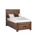Warner - Twin 5 Piece Platform Storage Bedroom Set - Chestnut