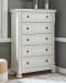 Robbinsdale - Antique White - 6 Pc. - Dresser, Mirror, Chest, Queen Panel Bed