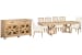 Coventry - Extendable Trestle Dining Table With 4 Side Chairs, 2 Host Chairs And Buffet - Honey Maple / White