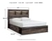 Drystan - Queen Bookcase Bed With 4 Side Drawers - Brown / Beige