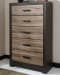 Harlinton - Warm Gray/Charcoal - 8 Pc. - Dresser, Mirror, Chest, King Panel Bed, 2 Nightstands