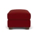 Carson - Leather Ottoman, Heavy Thread Stitching - Dark Red
