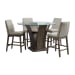 Dapper - 5 Piece Round Counter Height Dining Set (Table And Four Chairs) - Walnut