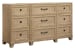 Coventry - California King Panel Storage Bed And Drawer Dresser With Square Mirror - Honey Wheat