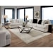 9010 - Loveseat - Fentasy Silver With 2 Pillows Exotica Birch
