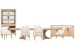 Somerset - Extendable Trestle Dining Table With 6 Arm Chairs, Sideboard And Curio - Butternut / White