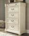 Bolanburg - Antique White / Brown - 6 Pc. - Dresser, Mirror, Chest, King Lattice Panel Bed