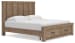 Oliandon - King Panel Storage Bed - Light Brown