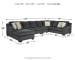 Eltmann - Slate - Left Arm Facing Corner Chaise, Armless Chair, Armless Loveseat, Right Arm Facing Sofa with Corner Wedge Sectional