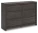 Fraluna - Charcoal - Six Drawer Dresser