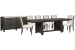 Plum Creek - Extendable Trestle Dining Table With 6 Upholstered Side Chairs And Sideboard - Ravenwood Black / White