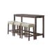 Oak Lawn - Gray Bar Table Single Pack (Table & 3 Tan Fabric Stools)
