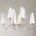 Elle - 8 Light Chandelier - Brass / White