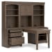 Janismore - Weathered Gray - Desk With 2 Bookcase Wall Units