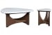 Arwen - Shaped Cocktail Table With End Table - Turkish Coffee / White