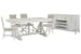 Heron Cove - Extendable Trestle Dining Table With 4 Upholstered Side Chairs And Buffet - Chalk White And Dovetail Gray