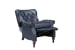 Kendall - Recliner-Push Thru The Arms - Blue - Leather