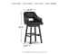 Tallenger - Black / Dark Brown - Tall UPH Swivel Barstool(Set of 2)