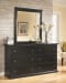 Maribel - Black - 4 Pc. - Dresser, Mirror, Chest, Twin Panel Headboard