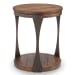 Montgomery - Industrial Reclaimed Wood Round End Table - Bourbon