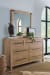 Vineyard Row - Square Mirror - Light Brown