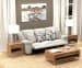Trifecta - Power Sofa With 3 Recliners And Drop Down Table - Nature
