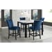 Francesca - 5 Piece Counter Height Dining Set, Table & Four Chairs - White / Blue