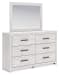 Cayboni - Dresser And Mirror - Whitewash