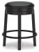 Valebeck - Black - Upholstered Swivel Stool