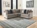 Bovarian - Stone - 3 Pc. - Right Arm Facing Sofa with Corner Wedge 2 Pc Sectional, Ottoman