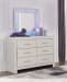 Zyniden - Silver - 5 Pc. - Dresser, Mirror, Chest, King Upholstered Panel Bed