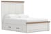 Savonport - Queen Panel Bed With 2 Under Bed Storage Units - White / Brown