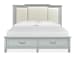 Glenbrook - Complete Queen Panel Storage Bed With Upholstered Headboard - Pebble