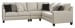Hallenberg - Fog - 4 Pc. - Left Arm Facing Loveseat 3 Pc Sectional, Ottoman