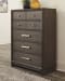 Brueban - Rich Brown - 6 Pc. - Dresser, Mirror, Chest, California King Panel Bed with 2 Storage Drawers