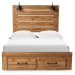 Pasklyn - Brown - King Panel Storage Bed