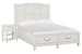 Willowbrook - King Panel Storage Bed With Open Nightstand - Egg Shell White