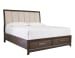 Brueban - Rich Brown / Gray - King Panel Bed With 2 Storage Drawers