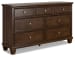 Danabrin - Brown - 7 Pc. - Dresser, Mirror, Queen Panel Bed, 2 Nightstands