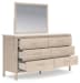 Cadmori - Two-tone - 6 Pc. - Dresser, Mirror, Chest, King Upholstered Panel Bed