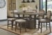 Wyndahl - Rustic Brown - 7 Pc. - Rectangular Counter Table with Storage, 4 Upholstered Barstools, 2 Upholstered Stools