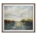 Blue Reverie - Framed Abstract Lake Print - Light Brown