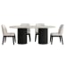Sylvie - 5 Piece Standard Height Dining Set (Oval Table And Four Chairs) - Black / White