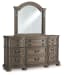 Ardenfield - Light Brown - 7 Pc. - Dresser, Mirror, King Upholstered Sleigh Bed, 2 Nightstands
