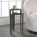 Samiria - Triangular Accent Tables (Set of 2) - Black & Dark Brown