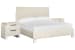 Lorelei - King Panel Bed With 2 Nightstands - Misty Cloud