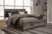 Derekson - King Panel Bed With 2 Side Storage - Multi Gray